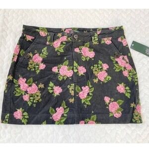 Wild Fable Black Floral High-Rise Cord Mini Skirt - 12 NWT‎